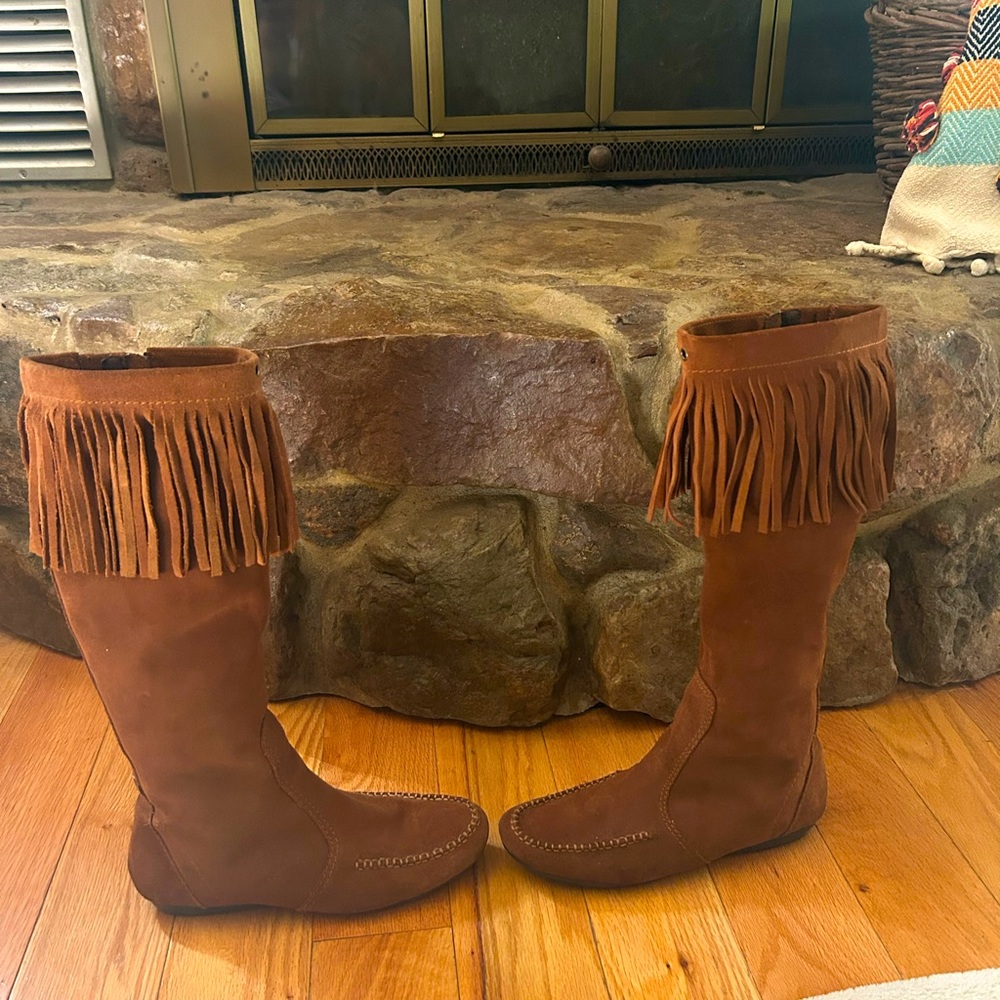 Nine West moccasin style boots, brown, 9M